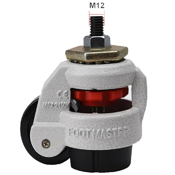 2.36" inch Adjustable Height Floor Lock Heavy Duty Caster Wheel 60mm with M12 Threaded stem