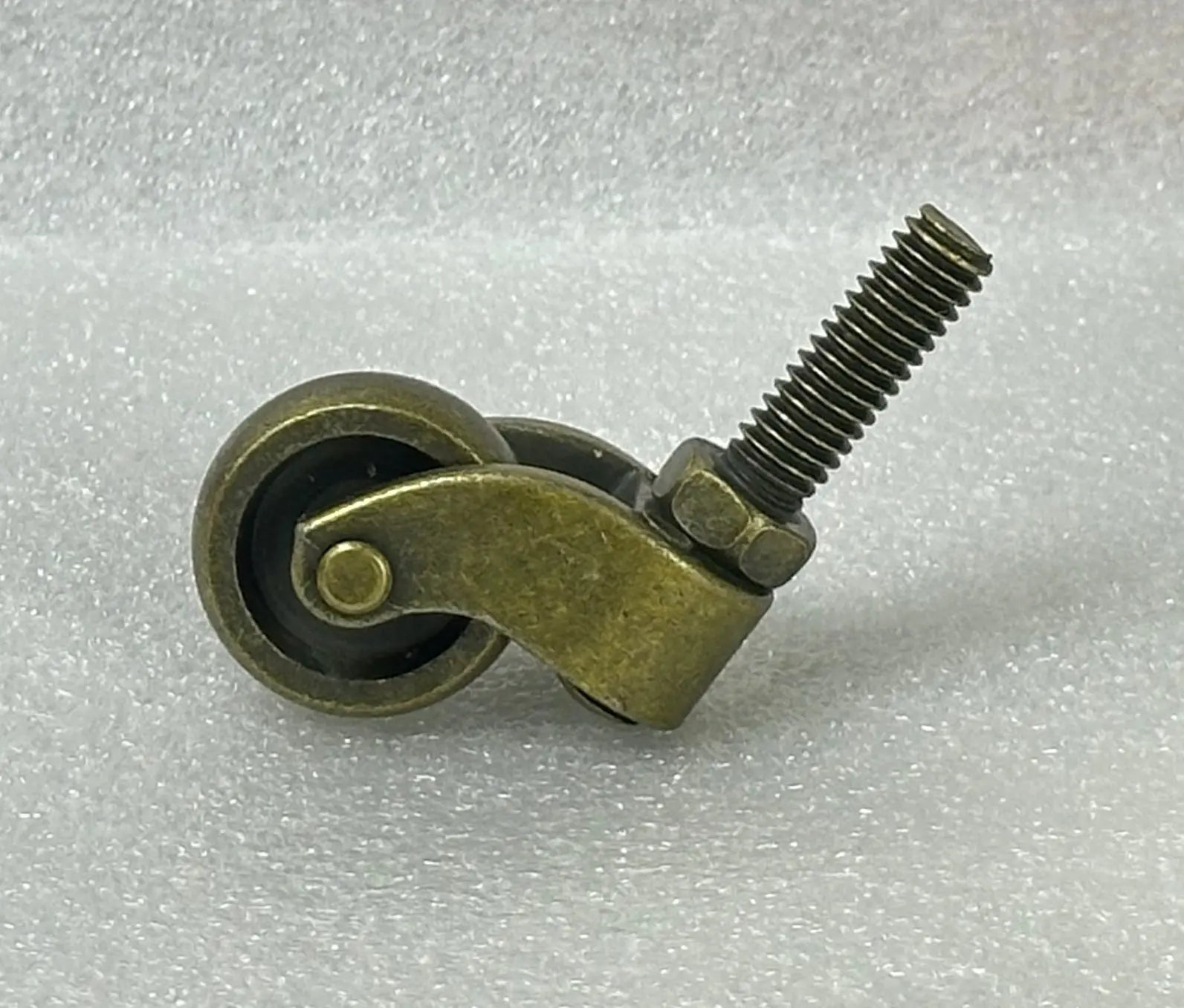 26mm Furniture Caster Swivel Zinc Alloy Antique Brass Plated Threaded Stem KCW Casters