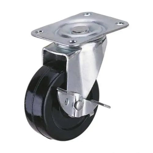 2" Inch Caster 55 lbs Swivel and Center Locking Rubber Top Plate