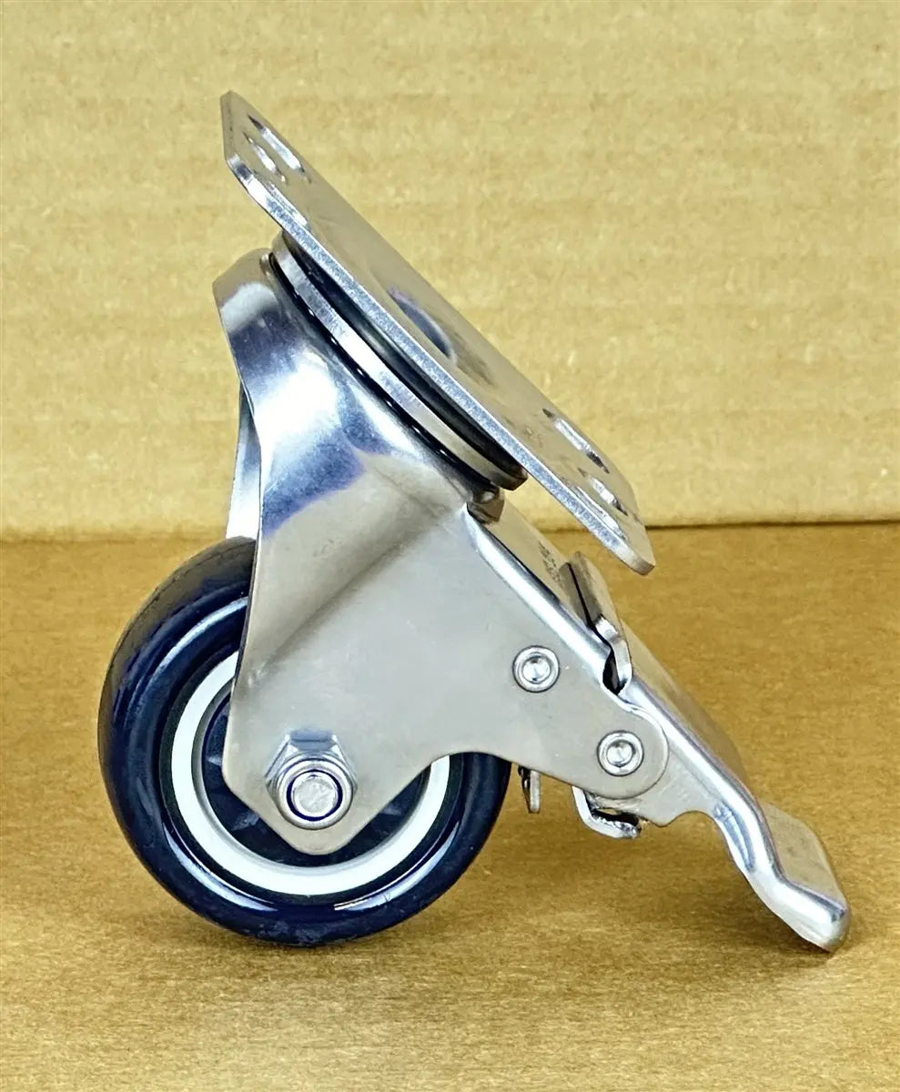 2" Inch Stainless Steel Caster PU Wheel with Top Plate and with Brakes