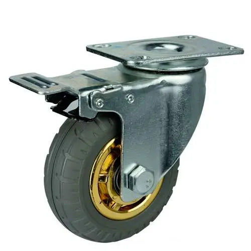 3" Inch Caster 132 lbs Swivel and Upper Locking Rubber Top Plate