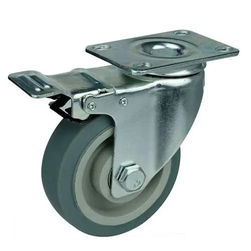 3" Inch Caster 176 lbs Swivel and Upper Locking Thermoplastic Rubber Top Plate