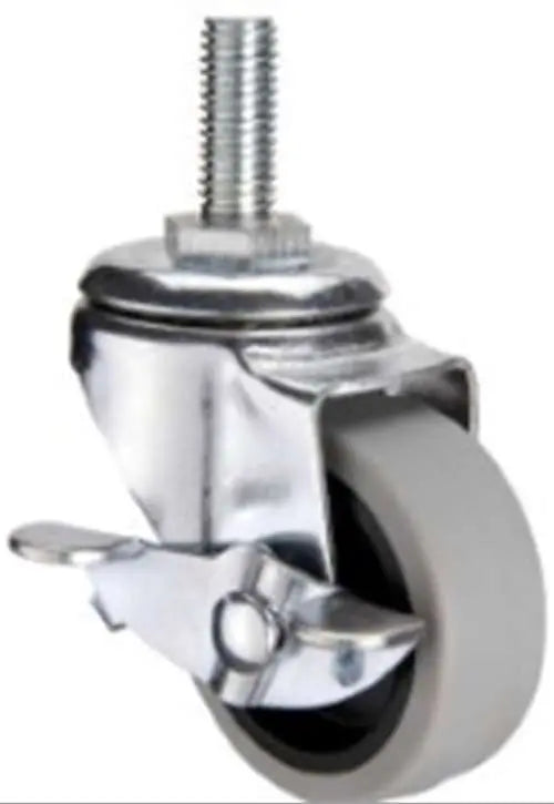 3" Inch Caster 44 lbs Swivel and Center Locking Thermoplastic Rubber Threaded Stem
