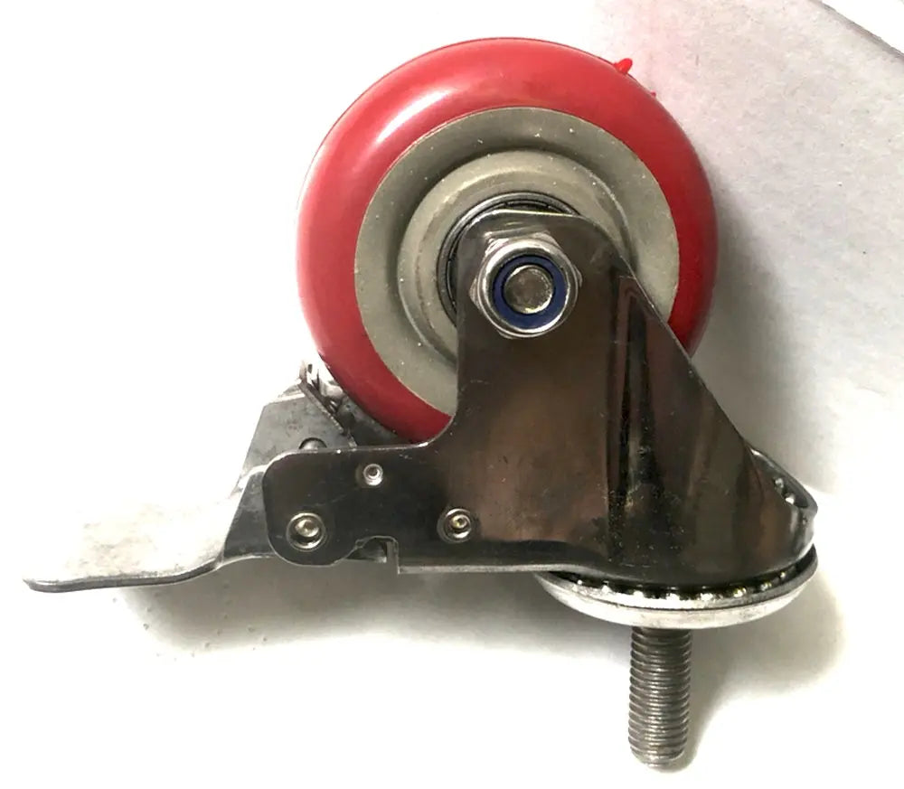 3" Inch Stainless Steel Caster PU Wheel with Stem and with Brakes