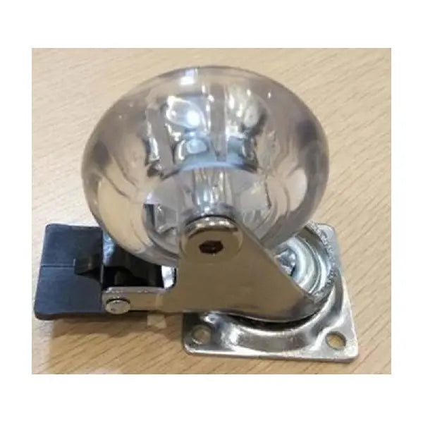 3"Inch Light Duty Clear Swivel Caster Wheel with Brake and 110 lbs Load Rating