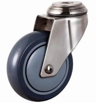 4" Inch 242 Lbs Medium Duty Caster Wheel Swivel Bolt  Stainless Steel TPR
