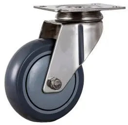 4" Inch 242 Lbs Medium Duty Caster Wheel Swivel Plate Stainless Steel TPR