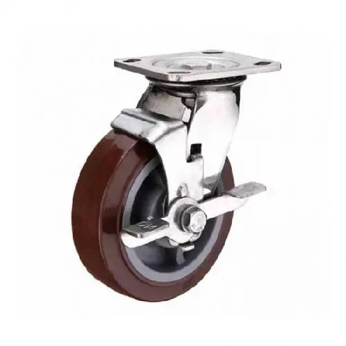 4" Inch Caster 441 lbs Swivel Stainless steel fork and Polyurethane Top Plate