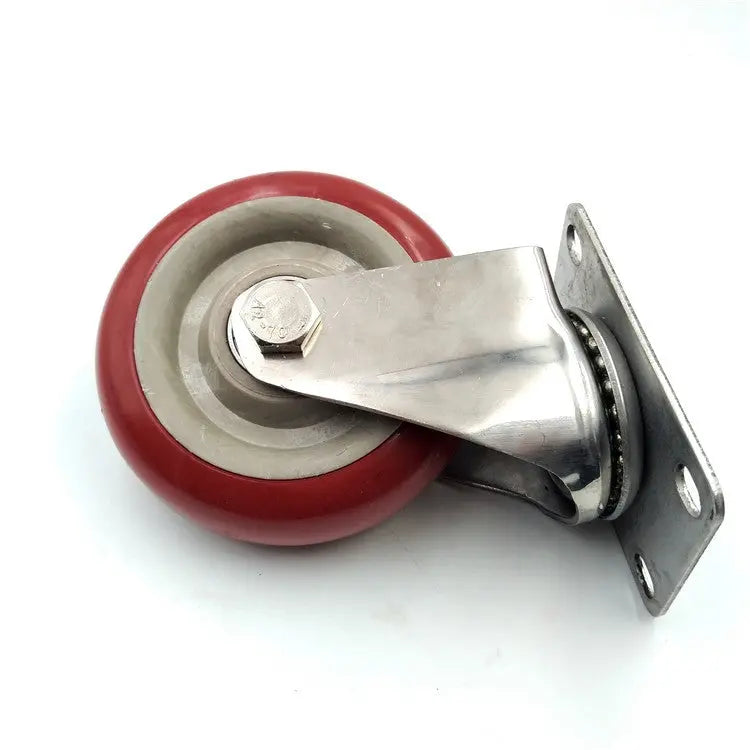 4" Inch Swivel Stainless Steel Caster PU Wheel with Top Plate
