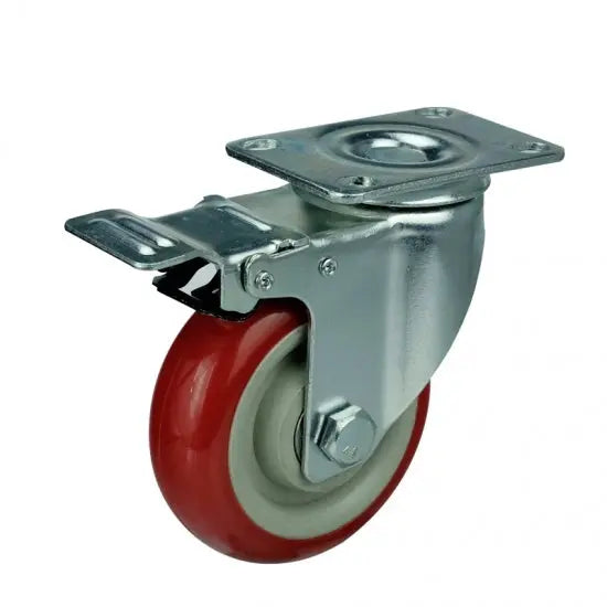 5" Inch Caster 220 lbs Swivel and Upper Locking Polyvinyl Chloride Top Plate