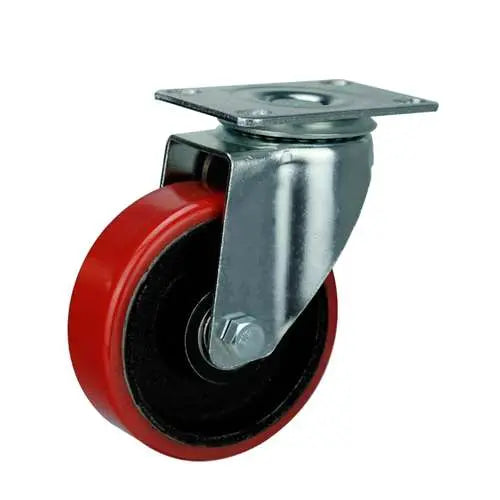 5" Inch Caster 331 lbs Swivel Iron and Polyurethane Top Plate