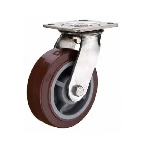 5" Inch Caster 507 lbs Swivel Stainless steel fork and Polyurethane Top Plate
