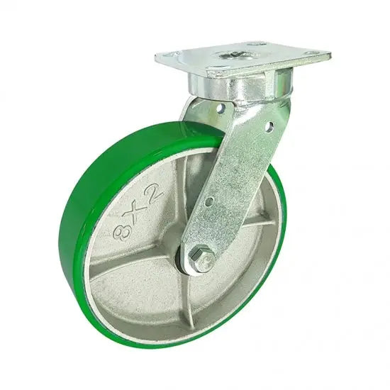 5" Inch Caster 838 lbs Swivel Cast Iron and Polyurethane Top Plate