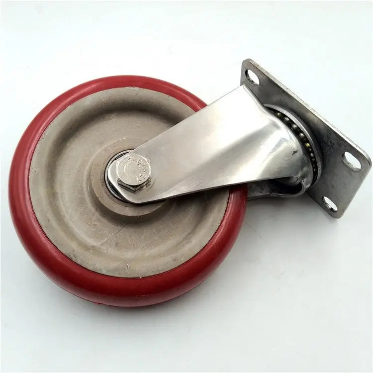 5" Inch Swivel Stainless Steel Caster PU Wheel with Top Plate