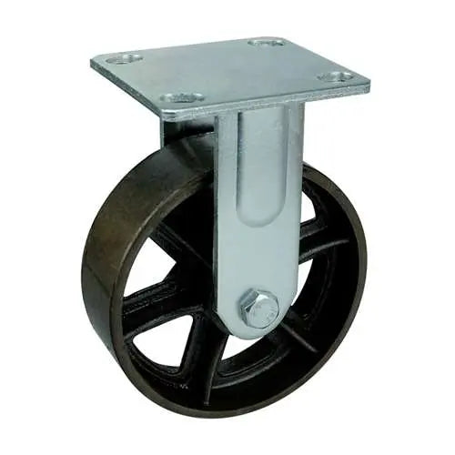 6" Inch Caster 617 lbs Fixed Cast iron Top Plate