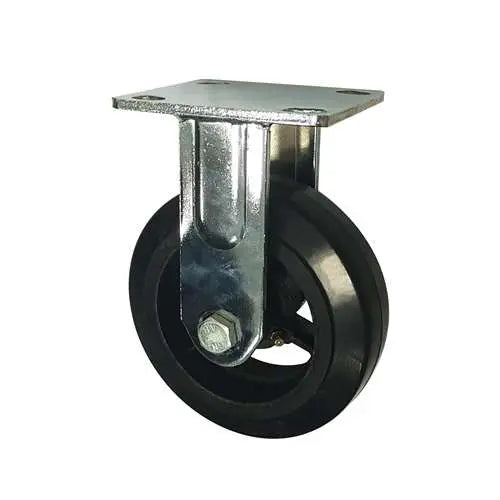 6" Inch Caster 617 lbs Fixed Rubber Top Plate
