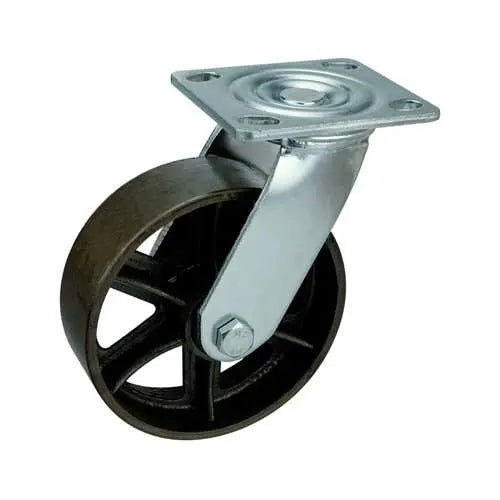 6" Inch Caster 617 lbs Swivel Cast iron Top Plate