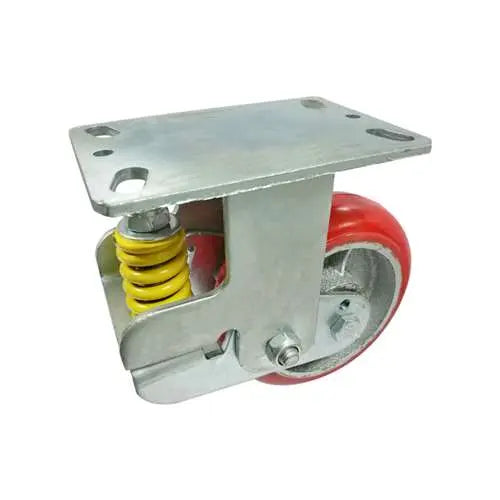 6" Inch Caster 661 lbs Fixed Polyurethane and Cast iron core Top Plate