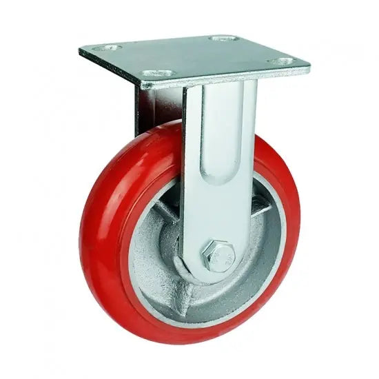 6" Inch Caster 772 lbs Fixed Iron core and Polyurethane Top Plate