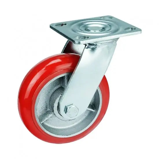 6" Inch Caster 772 lbs Swivel+Locking+Fixed Iron core and Polyurethane Top Plate