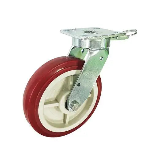 6" Inch Caster 992 lbs Swivel and Upper Locking Cast Iron and Polyurethane Top Plate