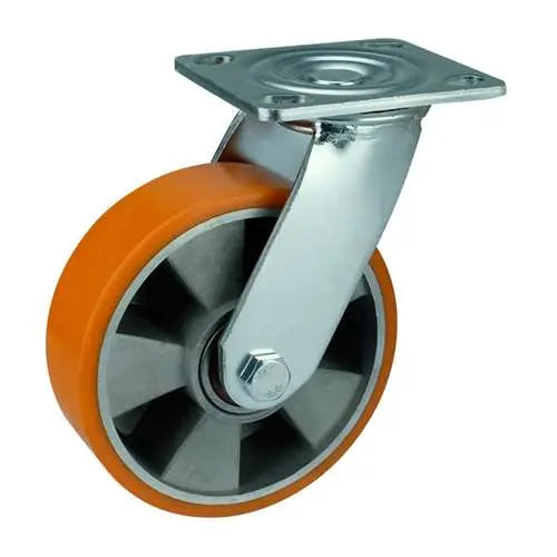 8" Inch Caster 1543 lbs Swivel Aluminium and Polyurethane Top Plate