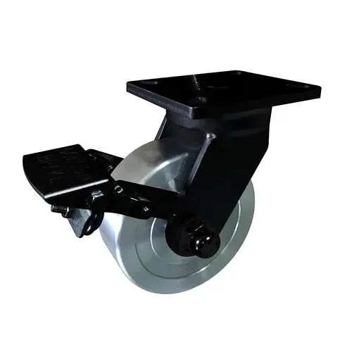 8" Inch Caster 3307 lbs Swivel and Upper Locking Cast iron polyurethane Top Plate