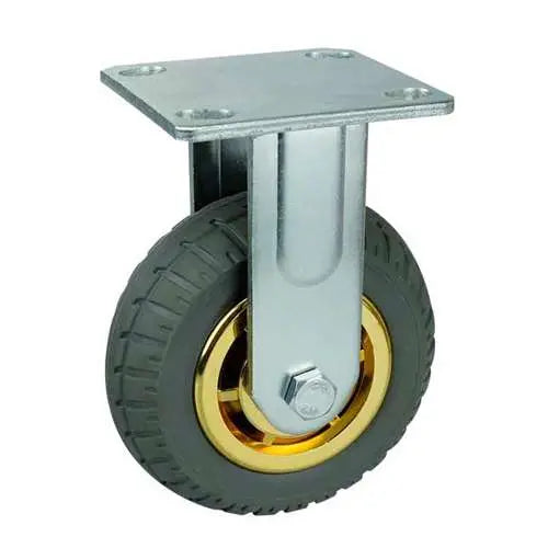 8" Inch Caster 617 lbs Fixed Polypropylene core and Rubber Top Plate