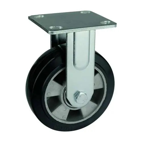 8" Inch Caster 661 lbs Fixed Aluminum core and Rubber Top Plate