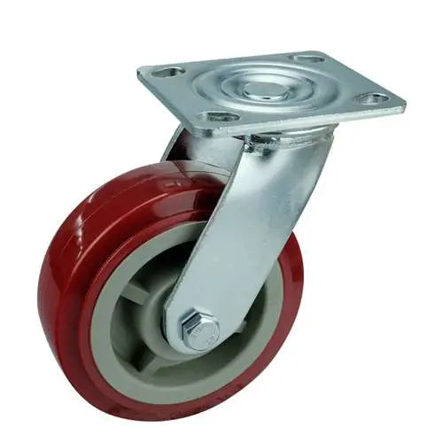 8" Inch Caster 661 lbs Swivel Polyurethane Top Plate
