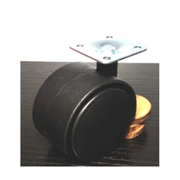Black Plastic Caster Wheel 2 Inch Swivel Plate Caster with 75lb. Load Rating