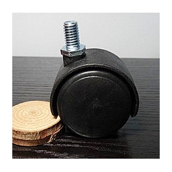 Black Plastic  Chair 1.5" inch Caster Wheel with M8 Screw Threaded Stem