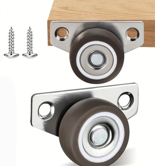 1" inch Mini Side Mount Caster Wheels - One-Line Rollers
