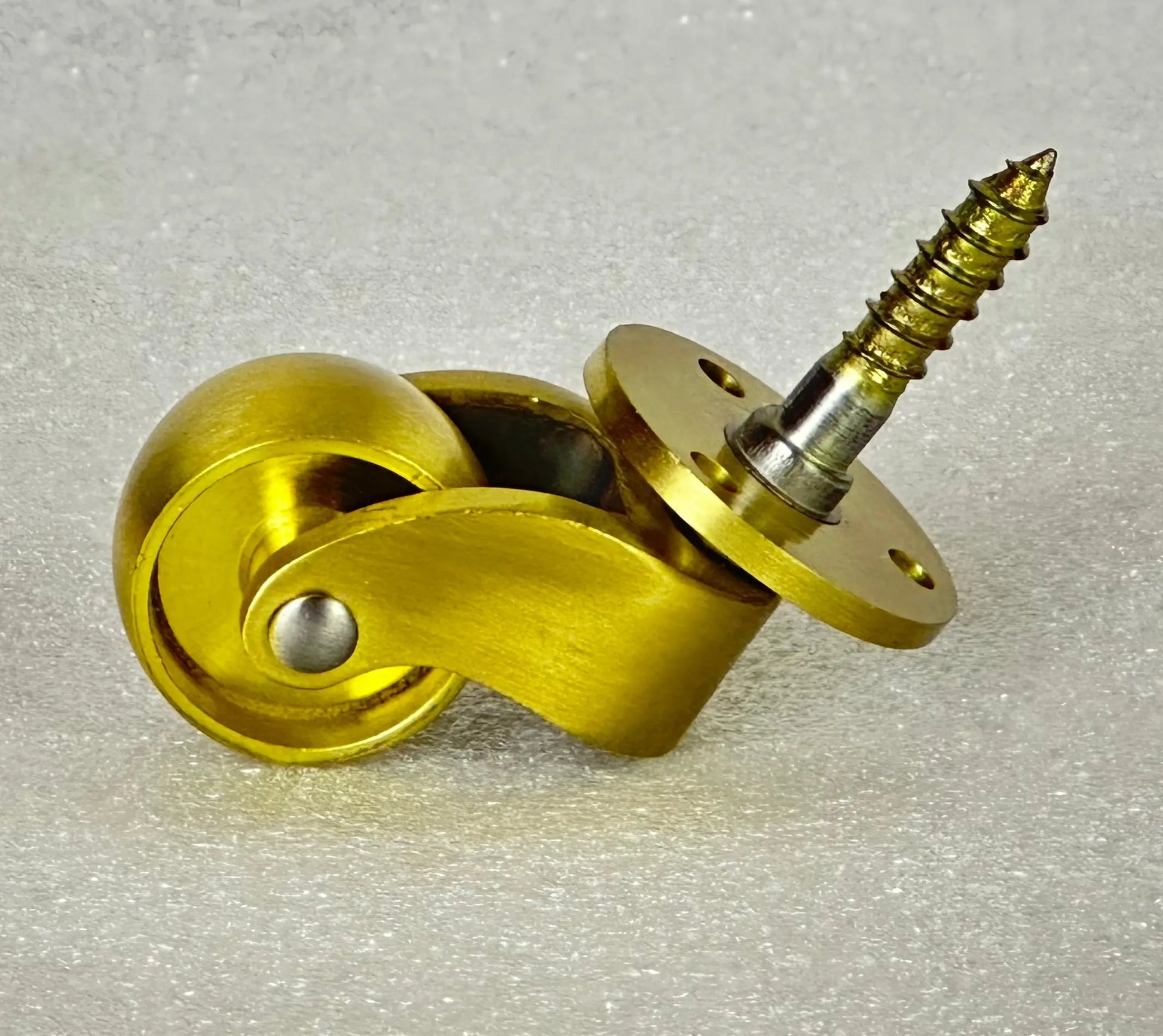 25mm Furniture Caster Swivel Zinc Alloy Polished Brass Plated Screw Mounting KCW Casters