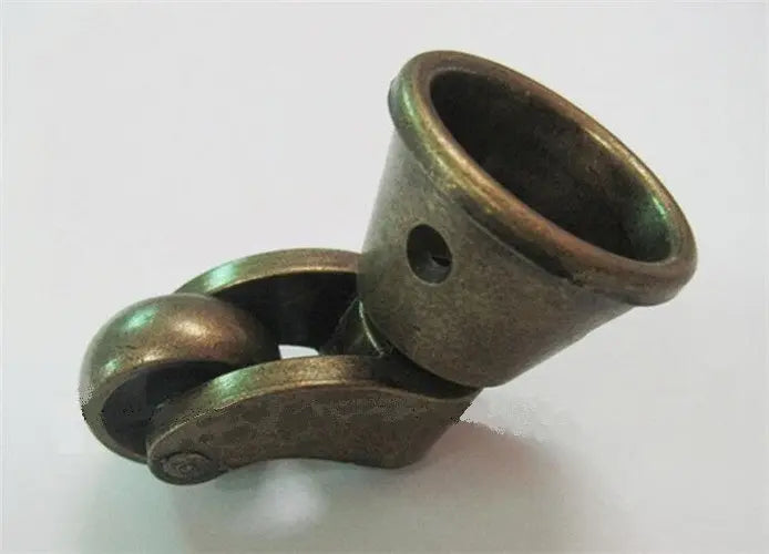 26mm Furniture Antique Caster Swivel Zinc Alloy Brass Plated Cup Mounting