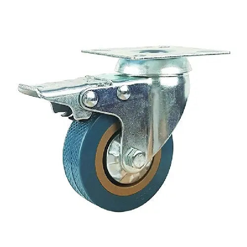 2" Inch Caster  44 lbs Swivel and Upper Locking Grey rubber Top Plate