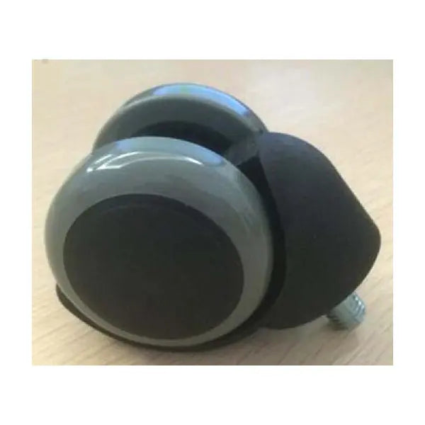 2" Inch Twin Wheels PU Plastic  Swivel Caster with 10.9mm Dia. Threaded Stem