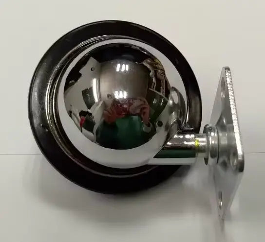 2" inch Shepherd Round ball Rubber Tread with Chrome Plating Top Plate Caster Wheel Top Plate KCW Casters
