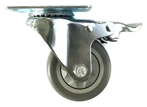 3" Inch Caster  176 lbs Swivel and Upper Locking Thermoplastic Rubber Top Plate