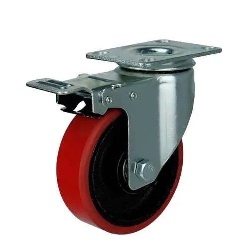 3" Inch Caster  220 lbs Swivel and Upper Locking Iron  and  Polyurethane Top Plate