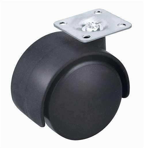 40mm Caster  55 lbs Swivel Nylon Top Plate