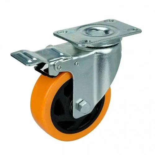 4" Inch Caster  154 lbs Swivel and Upper Locking Polyvinyl Chloride Top Plate