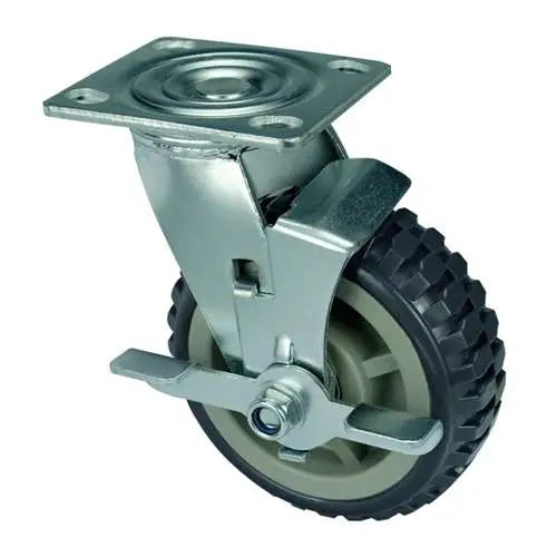 4" Inch Caster  441 lbs Swivel and Center Locking Polypropylene core  and  Polyurethane Top Plate