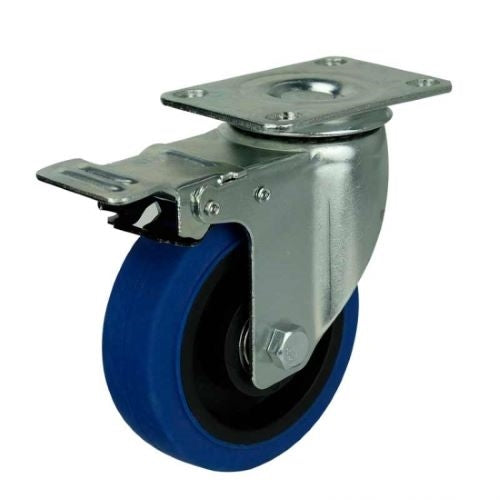 4" Inch Caster  198 lbs Swivel and Upper Locking Thermoplastic Rubber Top Plate