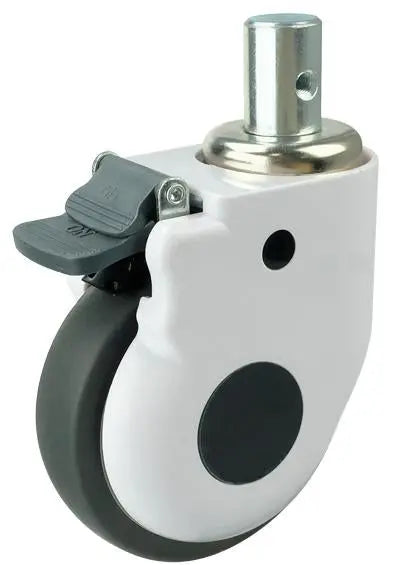 5" Inch 242 Lbs Medical Caster Wheel with Brake Tapped Stem Swivel TPR