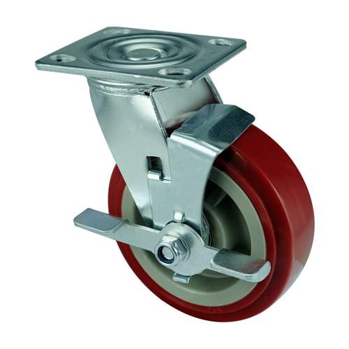 5" Inch Caster  507 lbs Swivel Polyvinyl Chloride Top Plate