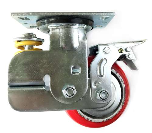 8" Inch Caster  772 lbs Swivel and Upper Locking Polyurethane  and  Cast iron core Top Plate