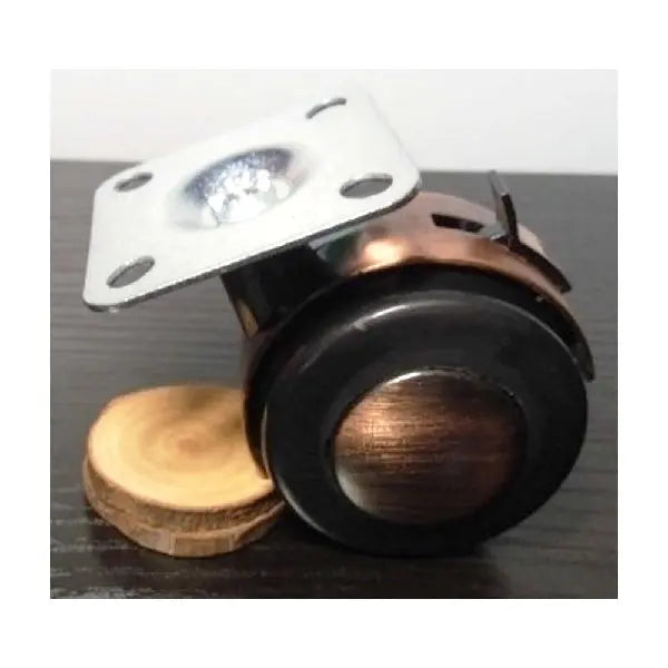 Bronze Caster Wheel 2" Inch with Swivel Metal Plate Brake Caster with 75lb. Load Rating