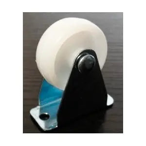 White Plastic Caster 1" Inch Nylon Caster wheel with Metal Plate Zinc Plating